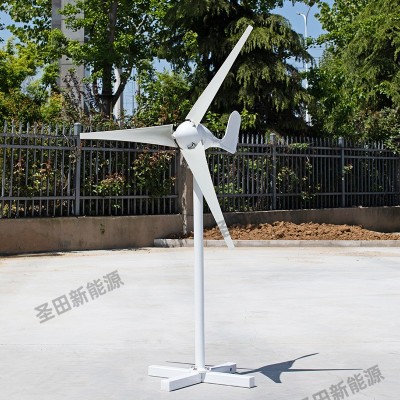 小型风力发电机厂家批发100W24v风光互补太阳路灯山区新能源装饰图2