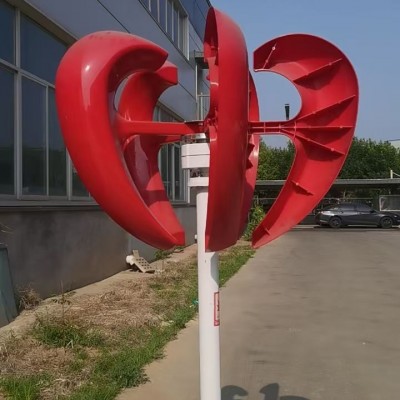 100/600瓦红心型风力发电机照明公园景区家庭房车微风启动风光互图4