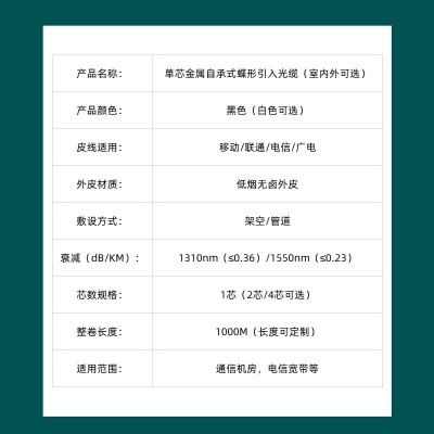 国标光纤线室外电信级入户单模光皮线千兆家用室内光钎线皮线光缆图4