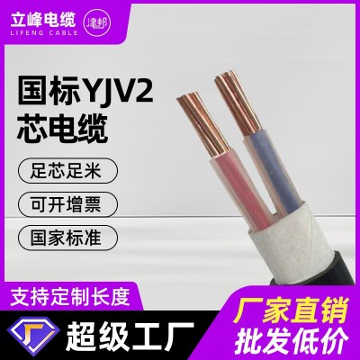 国标电线YJV2芯铜芯电缆4 6 10 16 25 35 50平方工 业家用低压电缆