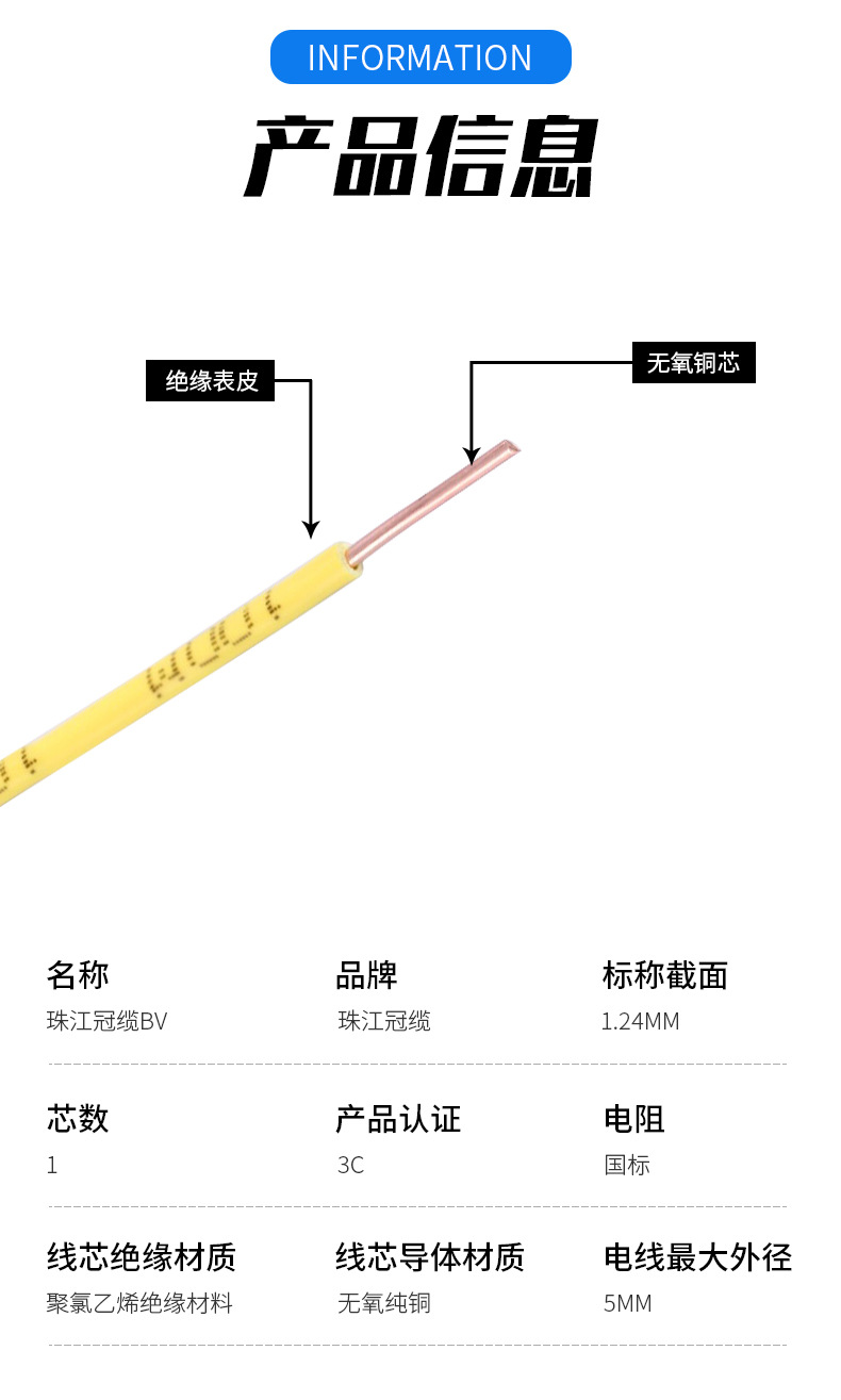 珠江冠缆电线bv