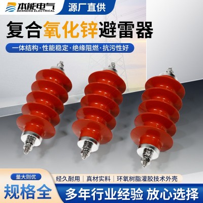 厂家批发10KV氧化锌硅橡胶避雷器 HY5WS-17/50 HY5WZ-17/45避雷器图2