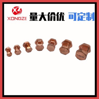 TJ开口铜螺栓 电缆分支接线夹copper bolt clamp六角头 电力金具图2