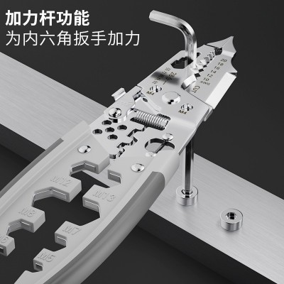 剥线钳五金工具大全 电工专用工具压线断丝28合一强力剥线钳图5