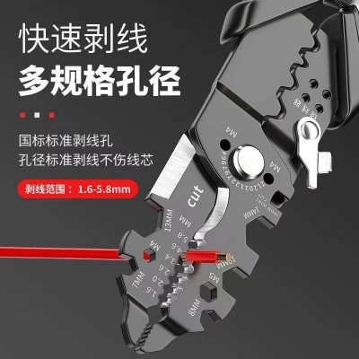多功能剥线钳电工削皮压线电缆断线工具25合一剥线钳图2