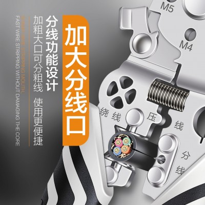 新款跨境专供剥线钳 工业级弯头剥线钳手动多功能电 工拔线电图3