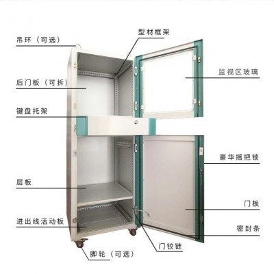定 制PC电脑柜配电箱仿威图机柜PLC控制柜可移动电控柜网络机柜图5