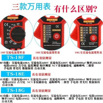 数字钳表全自动钳形表TS18E智能语音万用表数字电流表 电工电容表图4