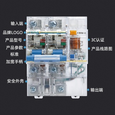DZ47LE-125空气开关空调漏电保护开关家用空开漏保断路器80A100A图2