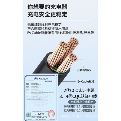 瑞速4代新能源电动汽车充电器随车充便携式充电枪3/7kw比亚迪家用图2
