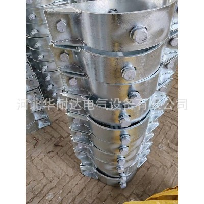 固定金具 铁附件抱箍 镀锌双半圆卡箍 扁铁抱箍 通信电力抱箍管卡图5