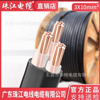 广东珠江电线电缆牌新能源充电桩国标铜芯YJV3*6 3*10硬护套线图2