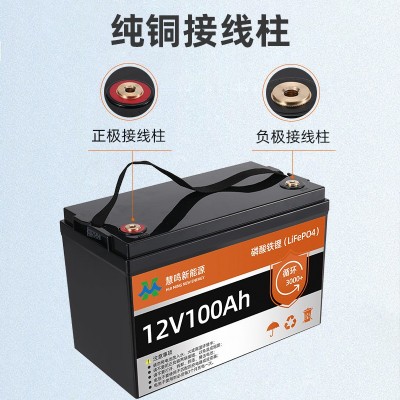 12V磷酸铁锂电池大容量逆变器太阳能户外房车储能100Ah铅酸改锂电图2