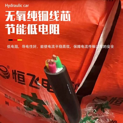 正品无氧铜国标恒飞电缆YJV2*6 3*6 200米低压充电桩专用电力电缆图3