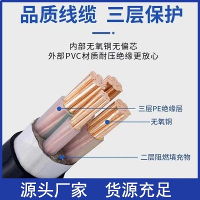 国标铜芯YJV/YJV22铠装-4*70+1*35低压电力电缆电线图3