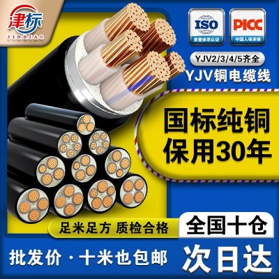 国标YJV铜电缆线2 3 4 5芯10 16 25 35平方三相铜芯铠装电缆线图2
