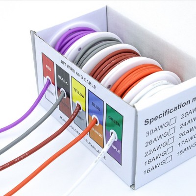 跨境DIY盒装电线六色10M 特软高温硅胶线18AWG~30AWG图5