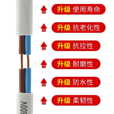 BVVB单股硬扁护套线2/3芯国标纯铜1.5/2.5/4平方平行家装家用电线图4