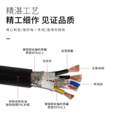 RVVP伺服务器系统电缆供应编码专用线屏蔽纯铜耐油磨高柔抗拉阻燃图3
