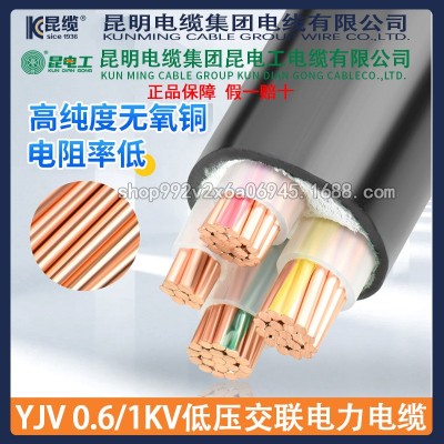 电缆厂昆电工电缆YJV0.6/1KV昆缆国标包检测铜芯低压交联电力电缆图4