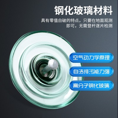 厂家批发钢化玻璃绝缘子U40 悬式盘形绝缘子 高压防污绝缘子配件图2