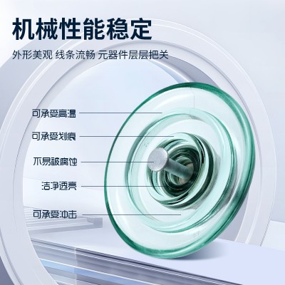 厂家批发钢化玻璃绝缘子U40 悬式盘形绝缘子 高压防污绝缘子配件图3