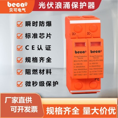 一级防雷保护装置2P 550Vdc直流光伏浪涌保护器防雷击电源