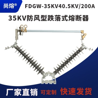 35KV跌落式熔断器FDGW-40.5KV200A风电场防风V羊角型跌落式熔断器
