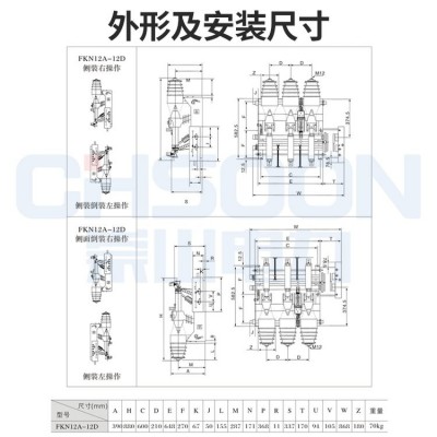 崇山 10kv高压负荷开关 压气式环网环柜接地带熔座 FKN12-12RD/T125图2