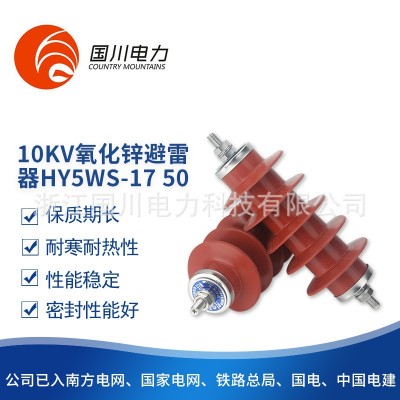 氧化锌避雷器10KV硅橡胶户外绝缘HY5WS-17/50电站型高压避雷器图3