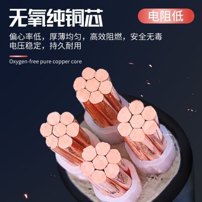万勃线缆国标铜芯YJV 2芯3芯4芯5芯电力电缆16 35 70 150 300平方图4
