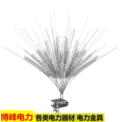 弹簧式防鸟刺 电线杆子信号塔防止鸟落地镀锌钢丝 铁塔线路用图4