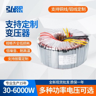1000VA环形变压器 厂家供应单相双重绝缘全铜线圈干式变压器