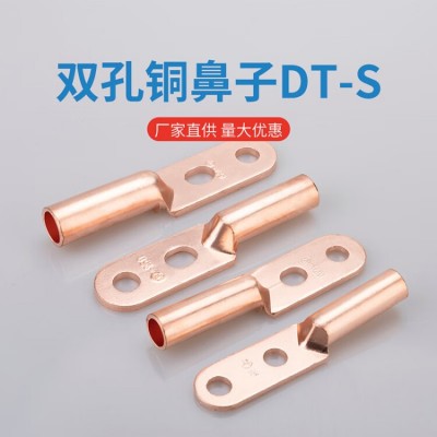 DTS-95平方双孔铜鼻子,电缆铜接线头,双眼线鼻子电缆电线接线鼻端图2