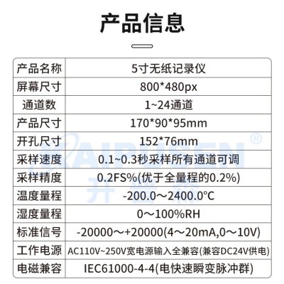 开普森|热电偶温度计无纸记录仪多路温度巡检仪数字温表多种型号图5