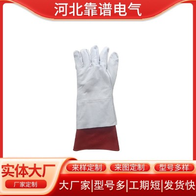 鹿皮手套 配电室电力专用绝缘手套 电工防划伤 羊皮防护手套图4