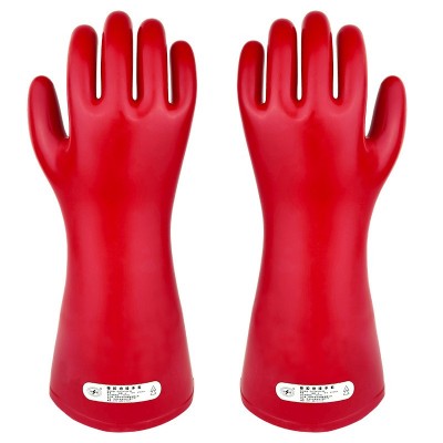 厂家直销 双安 高压12KV橡胶绝缘手套手型 加厚耐用 电 工手套图4