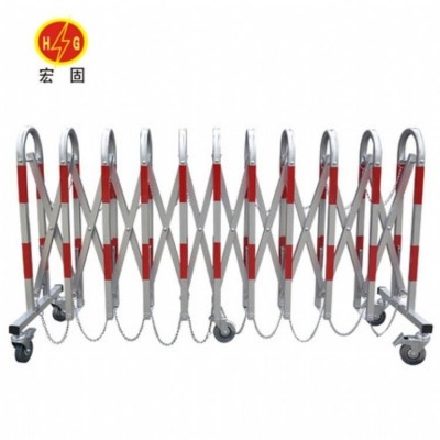 不锈钢伸缩护栏1.5米*5米可移动遮拦 拱门式围栏红白相间电力图4