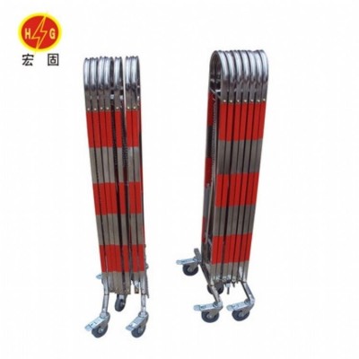 不锈钢伸缩护栏1.5米*5米可移动遮拦 拱门式围栏红白相间电力图2