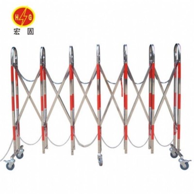 不锈钢伸缩护栏1.5米*5米可移动遮拦 拱门式围栏红白相间电力