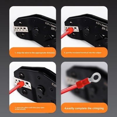 SN-06WF 多功能压接钳管形绝缘裸端子压线钳 杜邦汽车端子压接钳图3