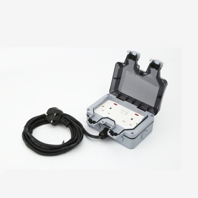 户外防水插座盒 室外花园浴室公园泳池防雨防溅工业电源墙壁图2