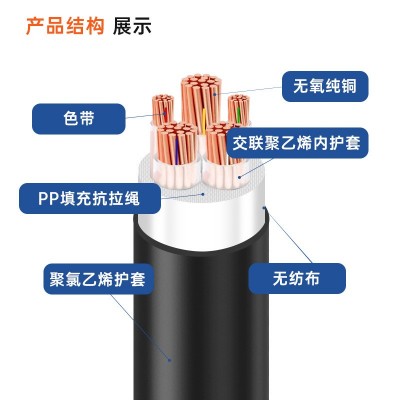 ZC-YJV国标电缆铜芯3+2芯0.6-1KV多股无氧铜耐火阻燃工程电线电缆图4