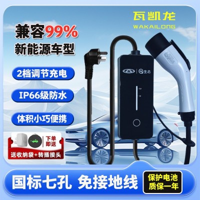 瓦凯龙3kw比亚迪专用电动汽车便携奔腾小马功率可调充mini随车充 1套图2