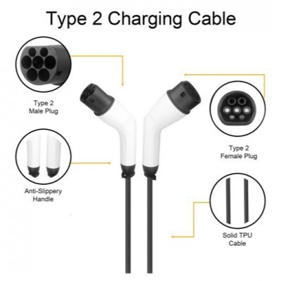 ST-E250欧标TYPE2充电枪两头分别连接桩端和车端欧标电动车充电器 1件