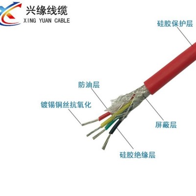 硅胶屏蔽耐高温电缆线2/3/4/6芯YGCP/YGZP镀锡多芯抗干扰信号线图4