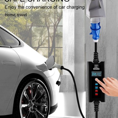 新能源汽车充电器欧标32A电动汽车充电枪7KW免接地带蓝牙APP控制图2