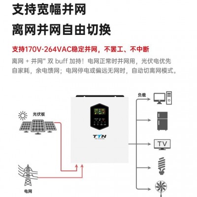 太阳能逆变器家用混网高频逆变器6.2K无限带载APP监控防逆流变压图2