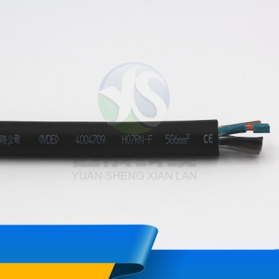 现货5芯6平方电缆线厂家直销VDE CE认证H07RN-F 重型橡胶线 8米