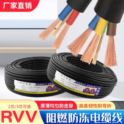 国标电线装修用线商铺照明环保软线RVV2芯平方电缆防冻电线电源线图2